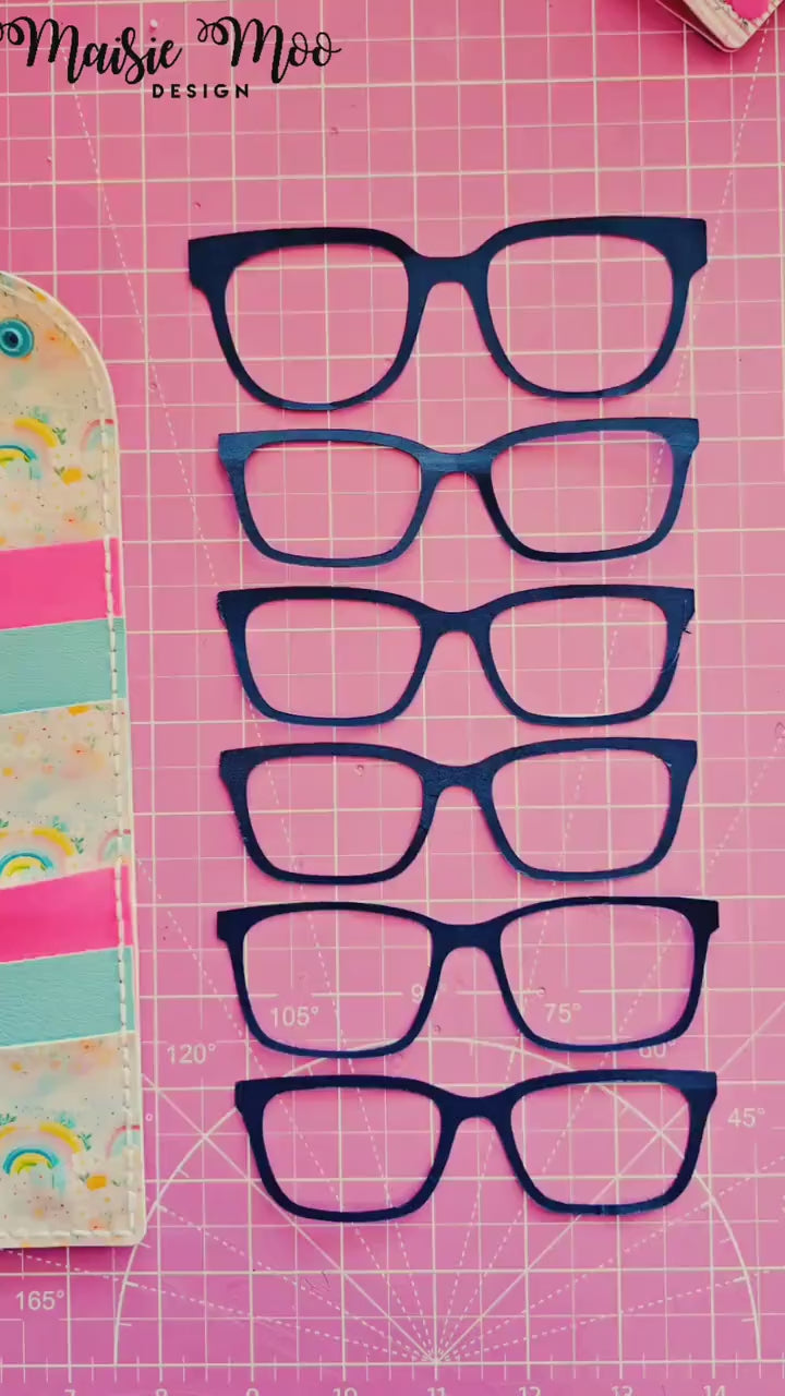 Topper Wallet Pattern, Pair Eyewear Topper Travel Case SVG Template, Faux Leather DIY Crafts with Maisie Moo