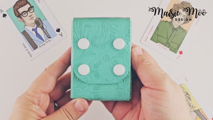 Playing Card Case Faux Leather Crafts for Cricut and Silhouette by Maisie Moo Design
