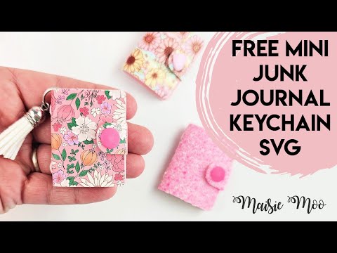 Mini Junk Journal Keychain - FREE SVG!! Faux Leather Crafts for Cricut and Silhouette by Maisie Moo Design