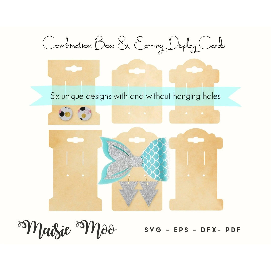 Combined Bow & Earring Card SVG - Maisie Moo
