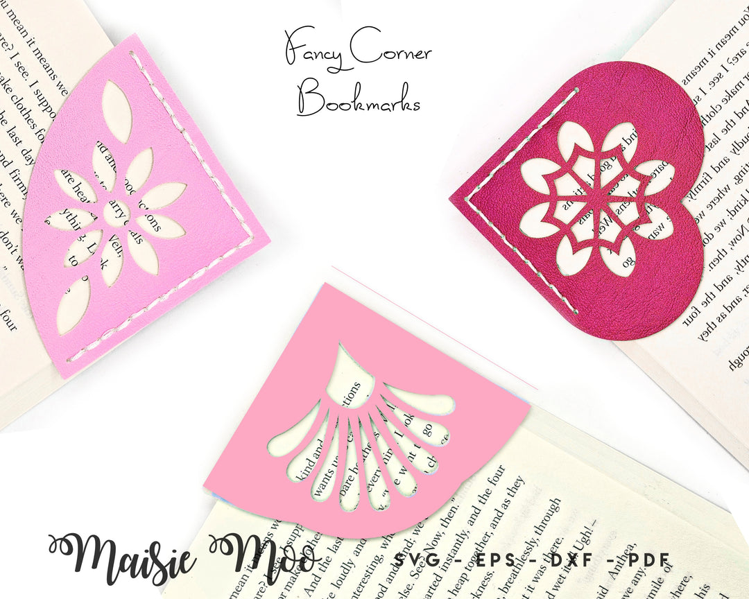 Fancy Corner Bookmarks SVG, Page Keeper Template,Book Lover Gift, DIY Planner Book Mark Faux Leather Crafts