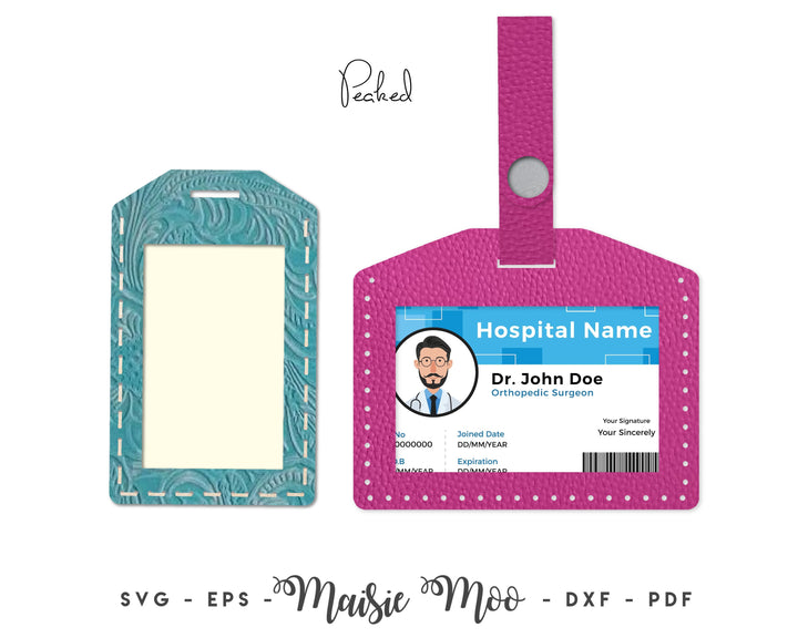 ID Card Cover SVG | Card Holder Sewing Template | Hand stitch Faux Leather Sleeve Case Passport ID Tag | Easy Stitch Bag Tag Faux Leather