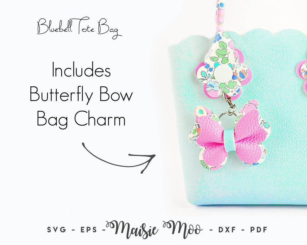 Tote Bag SVG | Faux Leather Pattern | Bluebell Tote Bag Pattern | Bow Bag Charm Handbag SVG | Girls Purse Pattern | Gift Bag