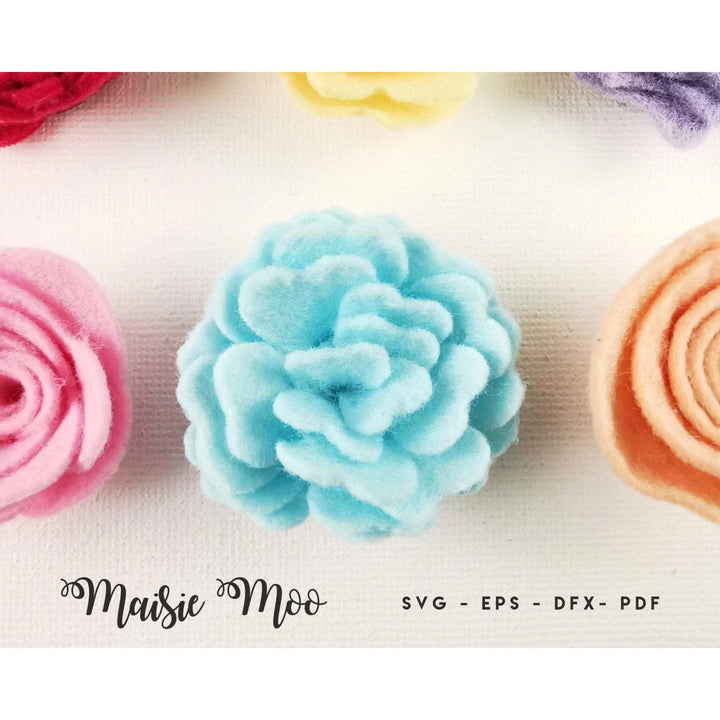 Rolled Felt Flower SVG | Felt Flower Template |,Felt Flower PDF Pattern - Maisie Moo