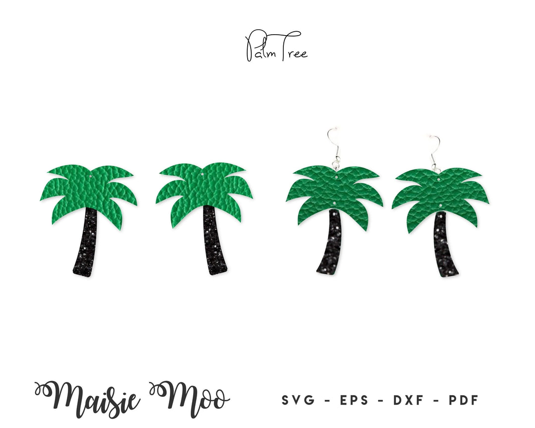 Tropical Summer Earring SVG | Faux Leather Beach Earring Templates | Monstera Palm Tree Watermelon Pineapple Cricut Earring SVG |