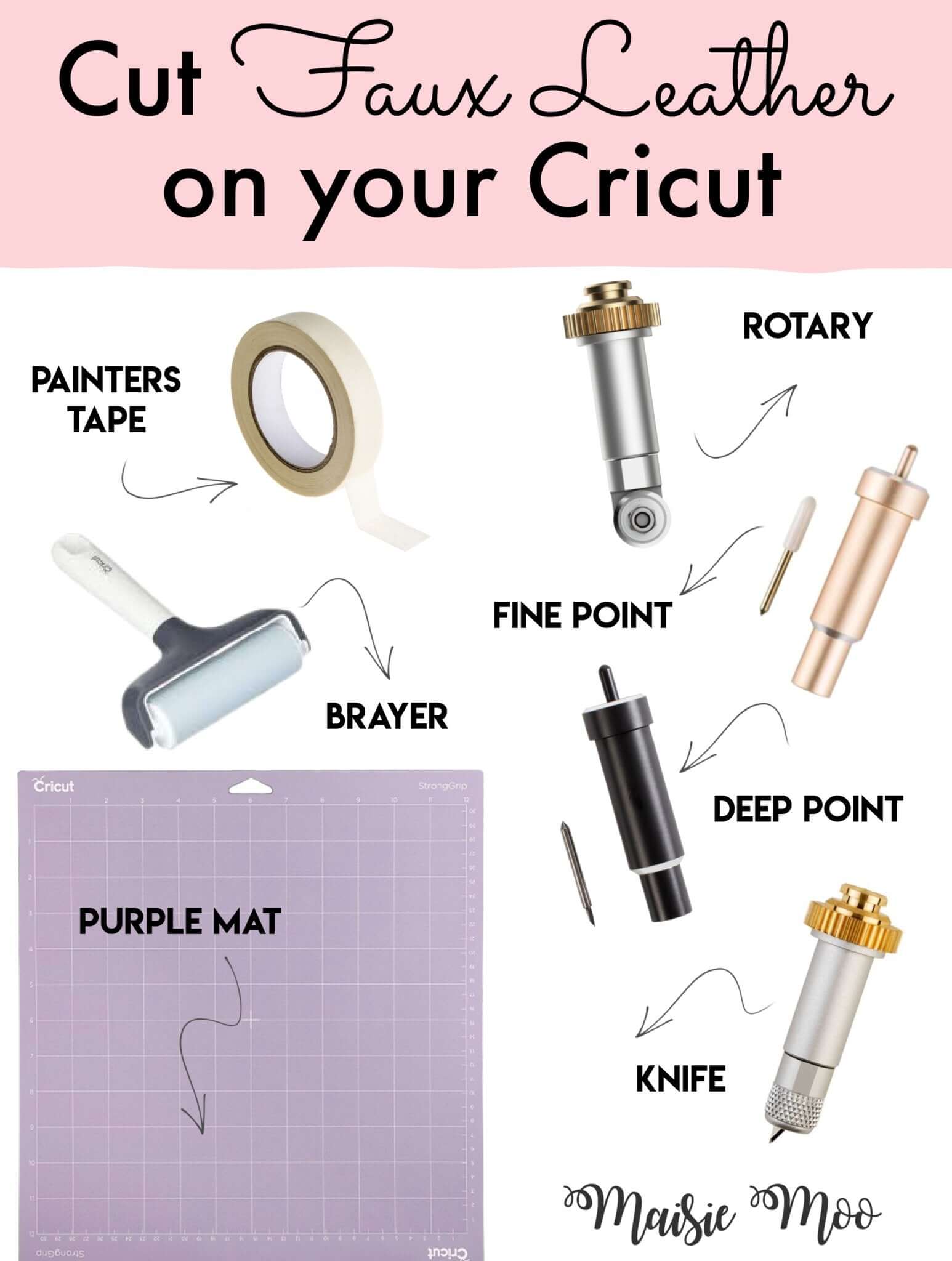 Cutting Faux Leather on your Cricut Maker - Maisie Moo