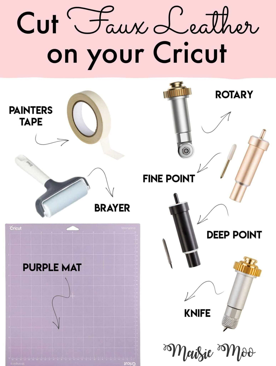 Cutting Faux Leather on your Cricut Maker - Maisie Moo