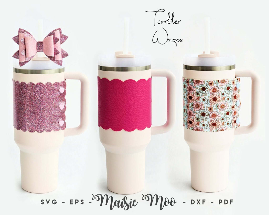 40oz Faux Leather Tumbler Wrap Faux Leather Crafts for Cricut and Silhouette by Maisie Moo Design