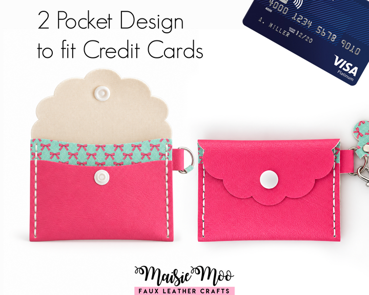 EasyStitch Keychain Card Wallet SVG Pattern | 4 Flap Styles