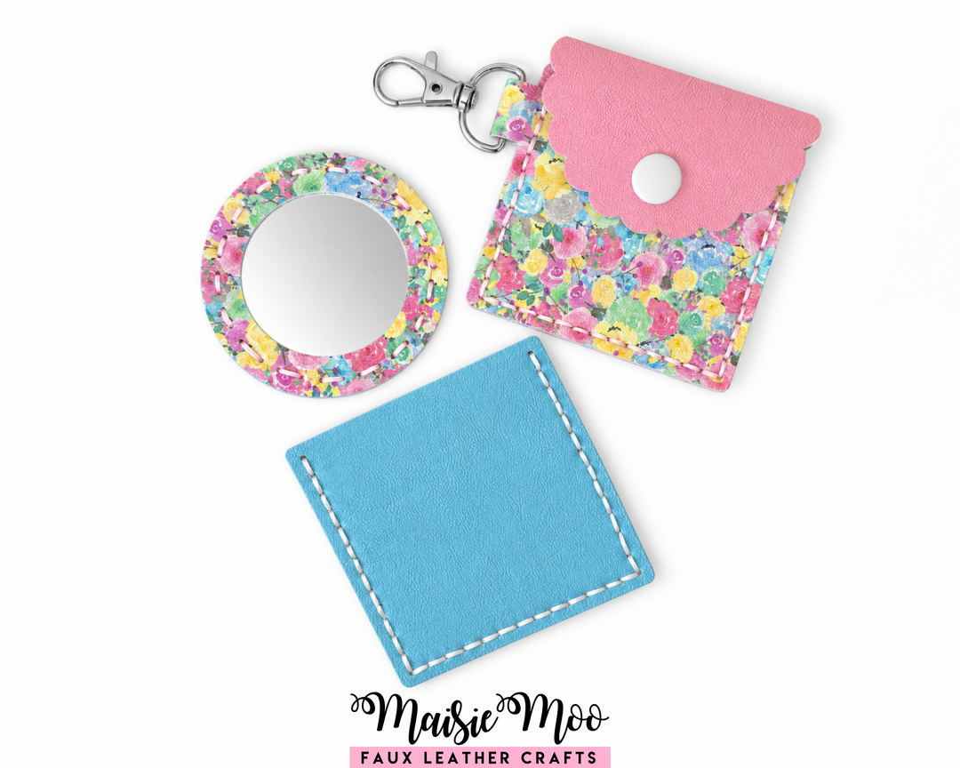 Compact Mirror Case SVG Bundle | EasyStitch Faux Leather Pattern