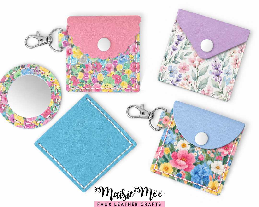 Compact Mirror Case SVG Bundle | EasyStitch Faux Leather Pattern