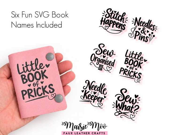 Needle Book SVG Template | Faux Leather Needle & Pin Holder