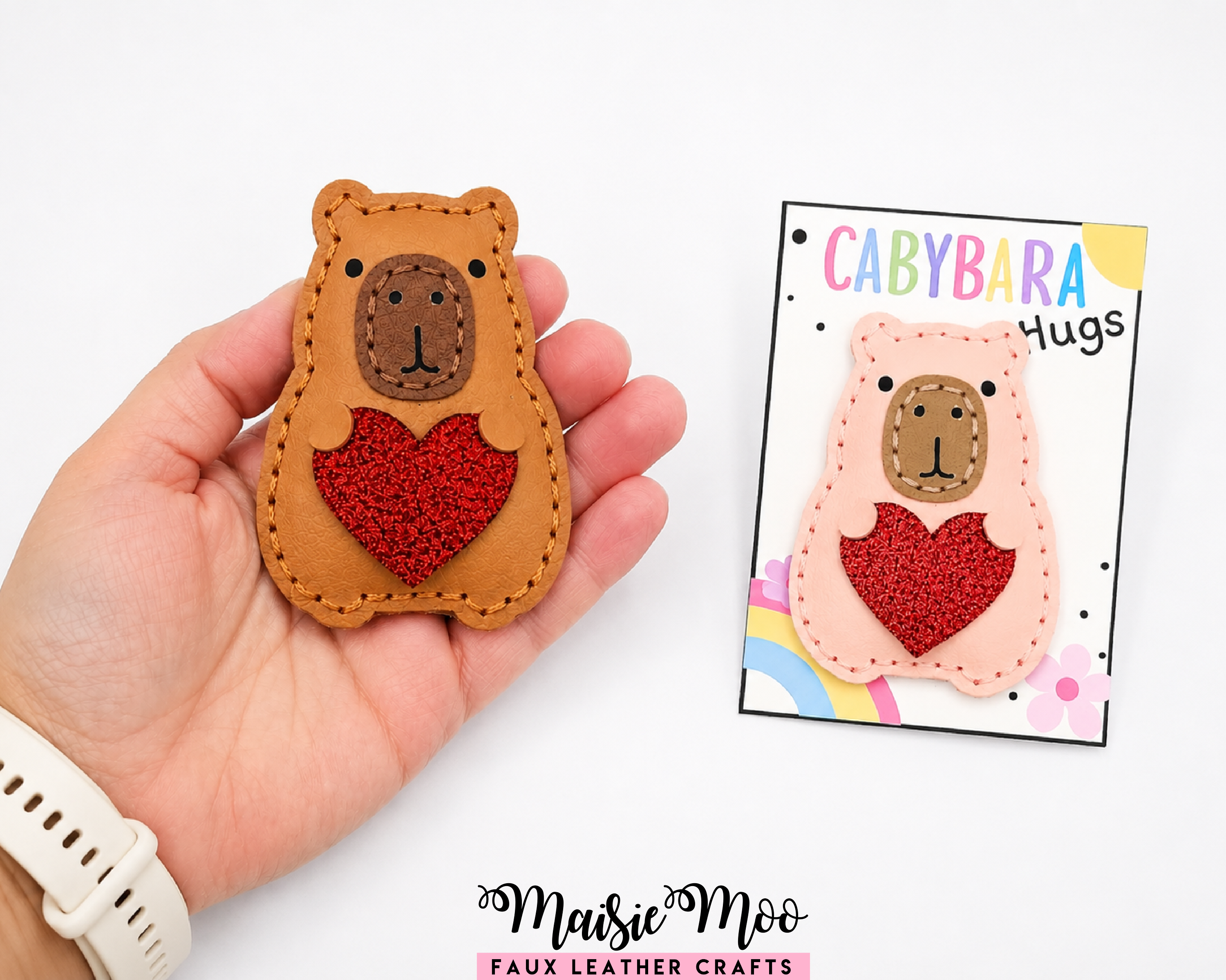 Capybara Pocket Hug SVG, Easy Stitch Capybara Pattern