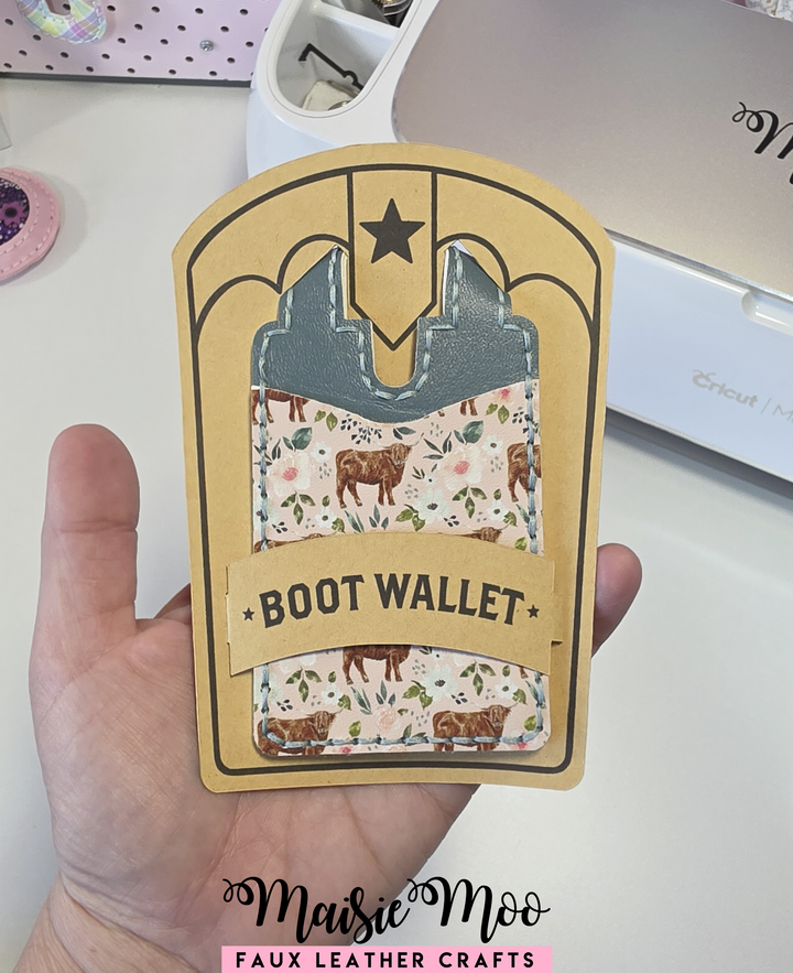 FREE Cowboy Boot Wallet Display Card – SVG & Printable PDF
