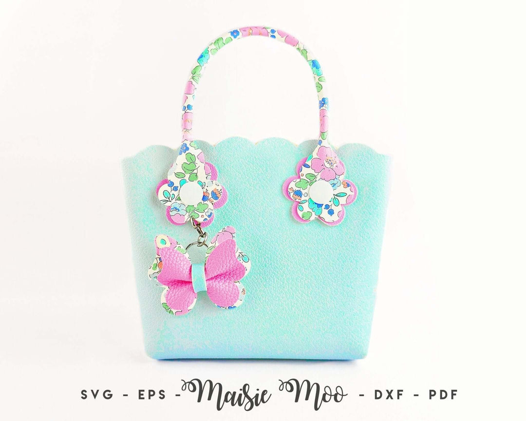 Bluebell Tote Bag Faux Leather Crafts for Cricut and Silhouette by Maisie Moo Design