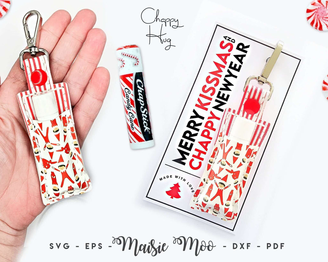Christmas Chappy Hug & Display Cards Faux Leather Crafts for Cricut and Silhouette by Maisie Moo Design
