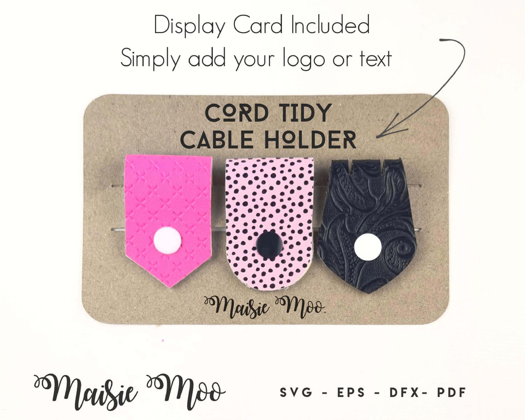 Cord Keeper SVG Mega Bundle, 24 Cable Organizer Templates with Display Cards, Cord Tidy SVG, Cable Holder SVG, Faux Leather Craft Patterns