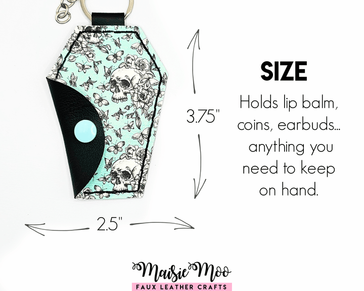 Gothic Coffin Keychain Purse SVG