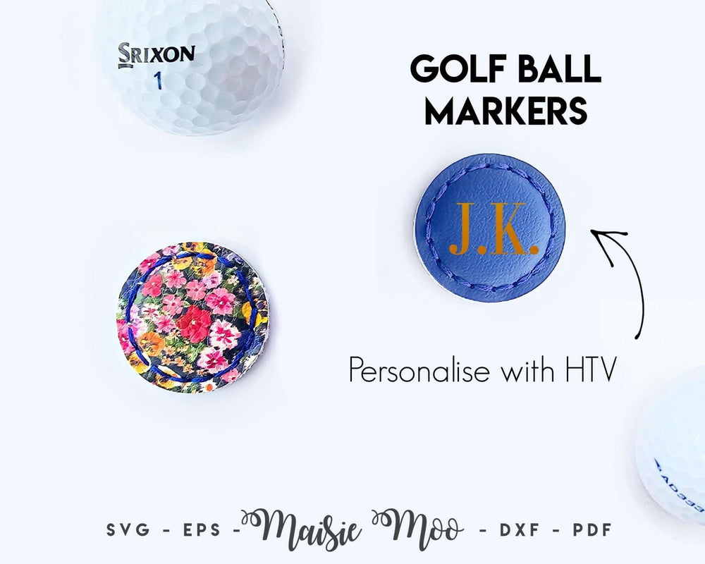 Golf Accessory Set SVG Faux Leather Crafts for Cricut and Silhouette by Maisie Moo Design