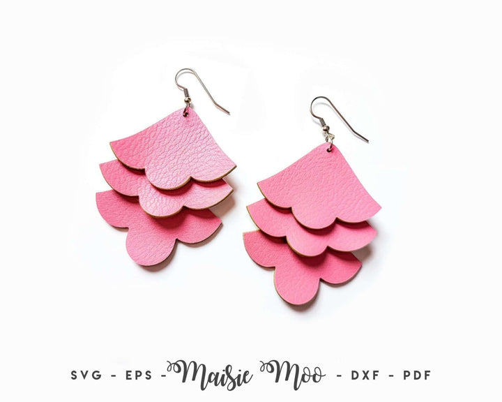 Summer Earrings SVG Faux Leather Crafts for Cricut and Silhouette by Maisie Moo Design