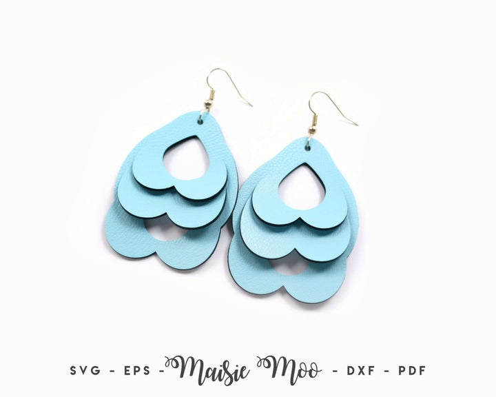 Summer Earrings SVG Faux Leather Crafts for Cricut and Silhouette by Maisie Moo Design