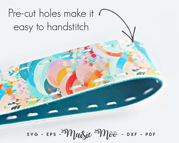 Wristlet Keychain | Key Fob Faux Leather Crafts for Cricut and Silhouette by Maisie Moo Design