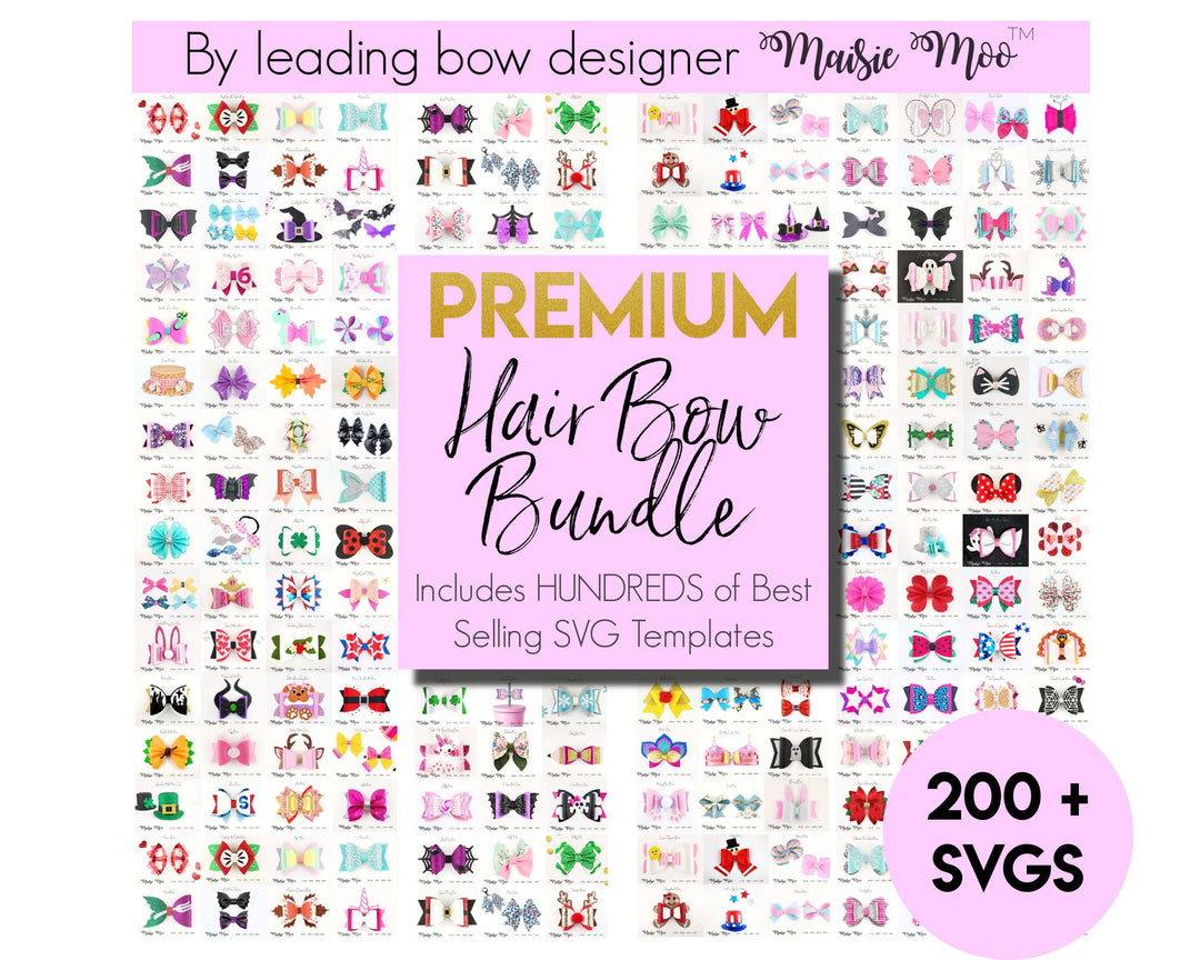 Bestselling Hair Bow Bundle by Maisie Moo Faux Leather Crafts for Cricut & Silhouette by Maisie Moo