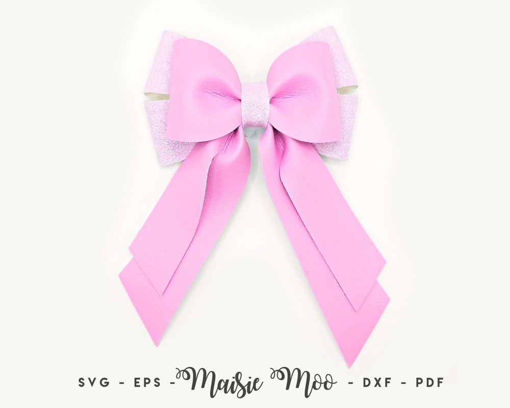 Blakely Hair Bow Faux Leather Crafts for Cricut and Silhouette by Maisie Moo Design
