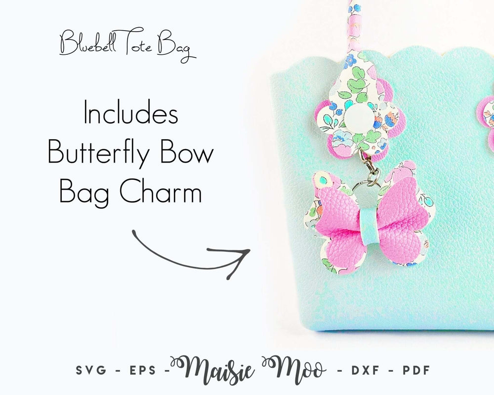 Bluebell Tote Bag Faux Leather Crafts for Cricut and Silhouette by Maisie Moo Design