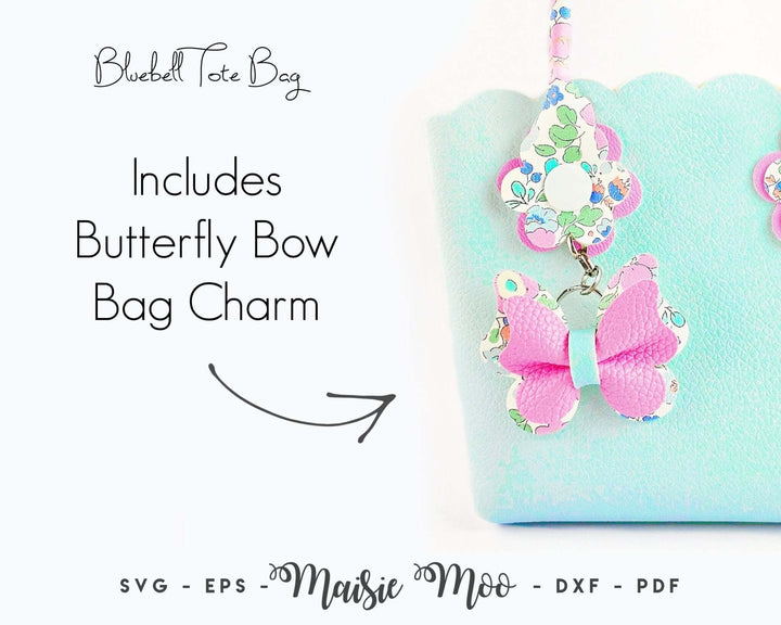 Bluebell Tote Bag Faux Leather Crafts for Cricut and Silhouette by Maisie Moo Design