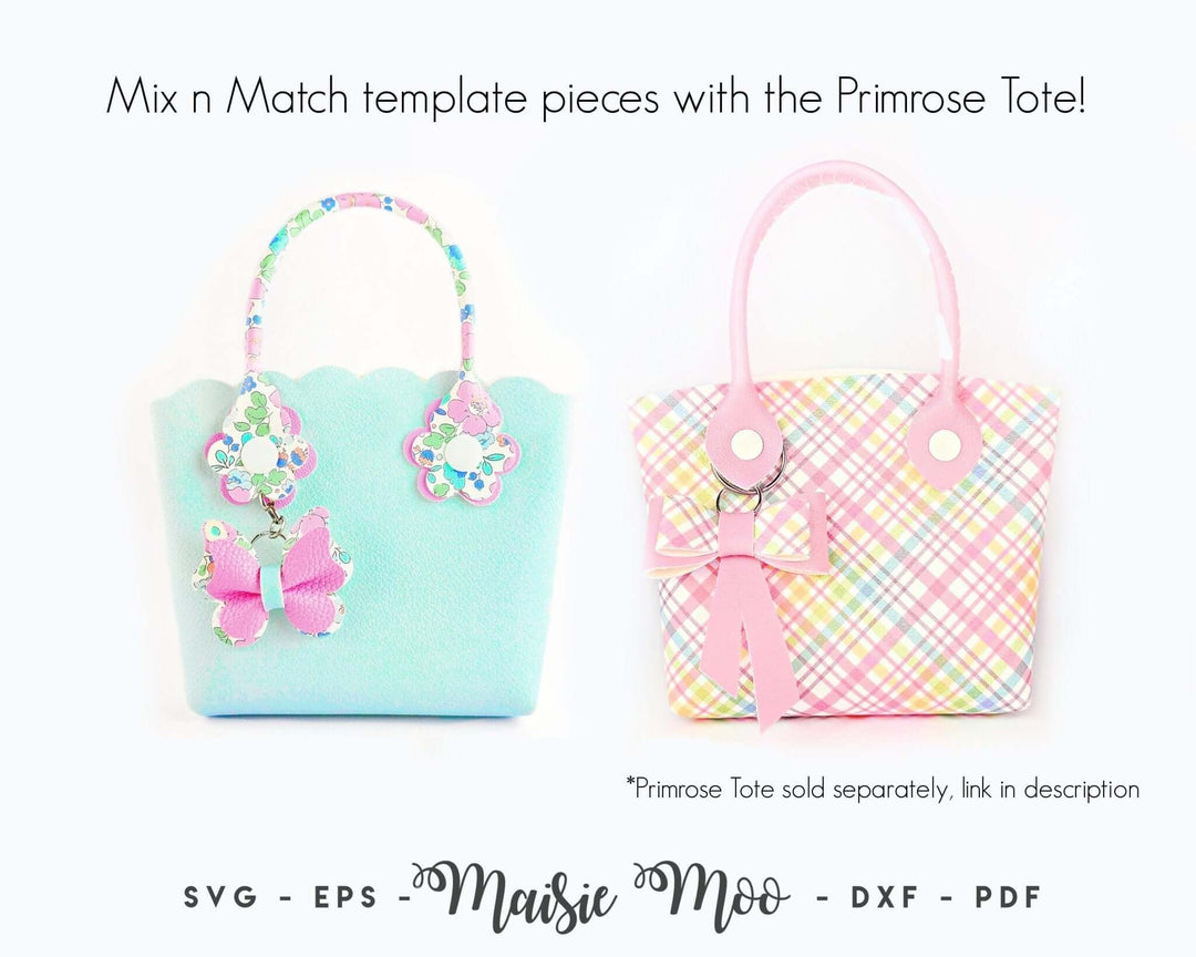 Bluebell Tote Bag Faux Leather Crafts for Cricut and Silhouette by Maisie Moo Design