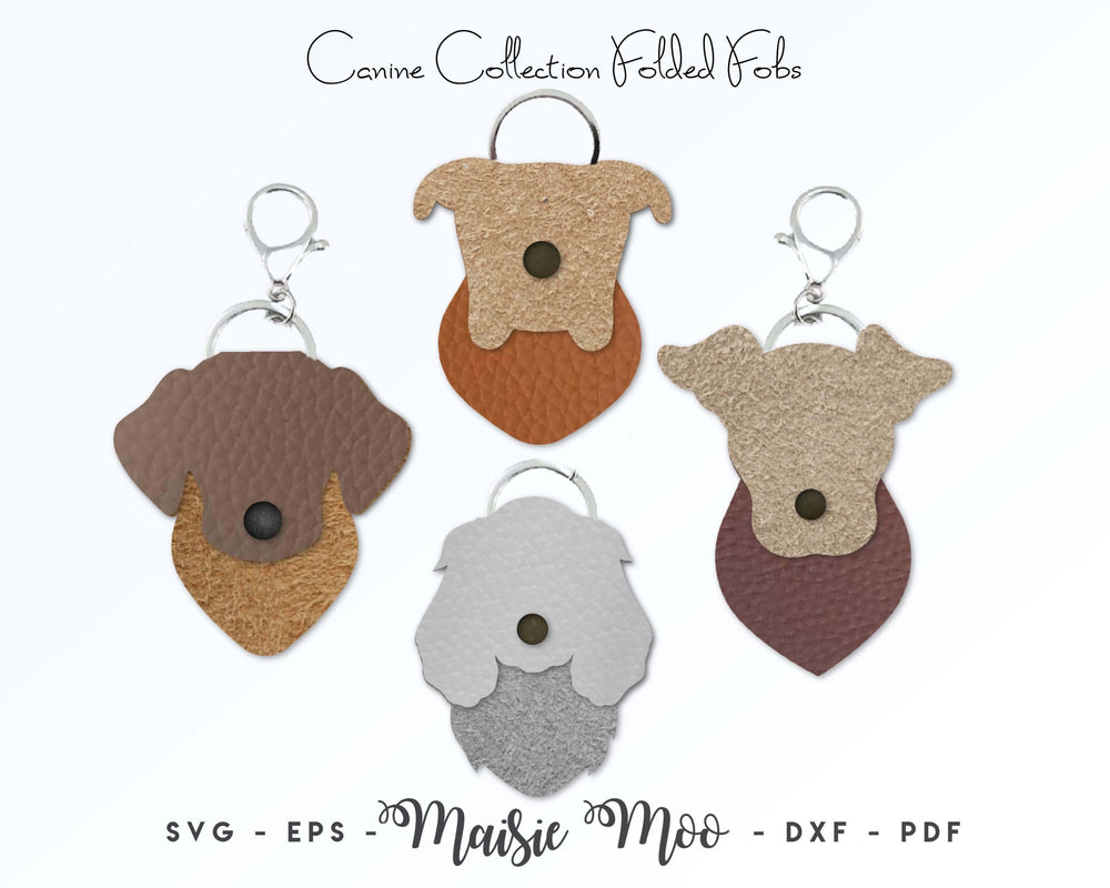 Leather Dog Keychain SVG | Canine Key Fob Template| Animal Bag Tag Fob Template | Faux Leather Laser Pattern | Cricut SVG