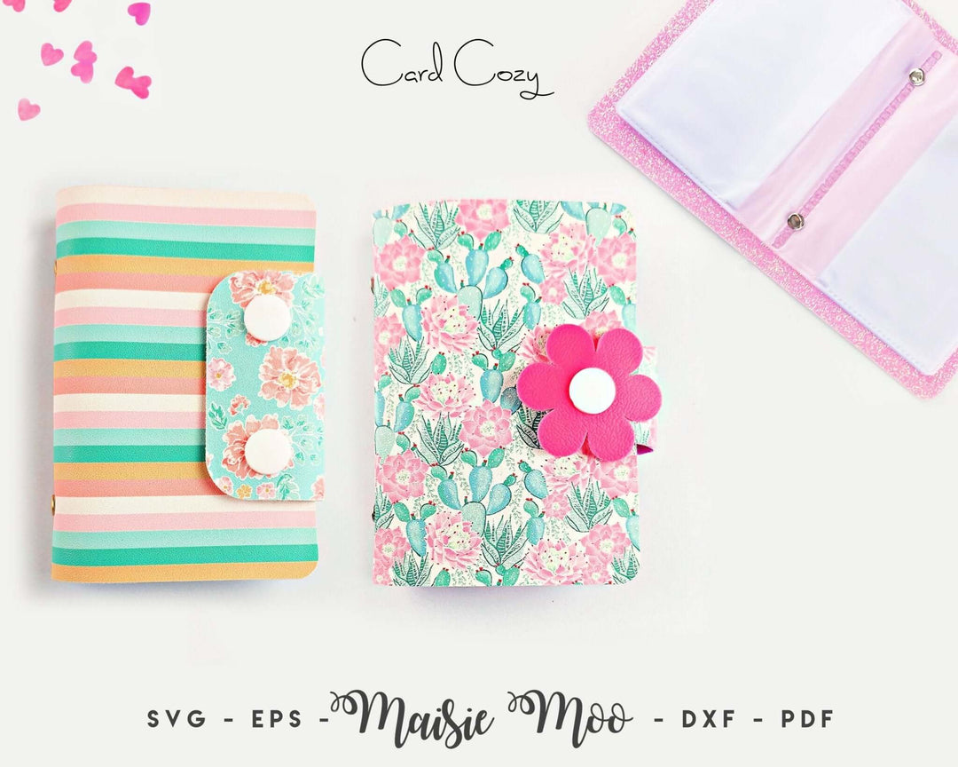 Card Cozy Faux Leather Crafts for Cricut and Silhouette by Maisie Moo Design