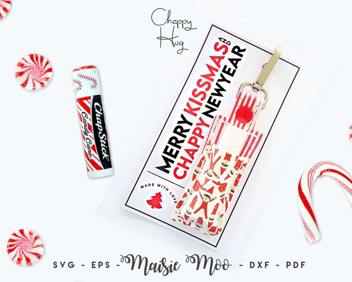 Christmas Chappy Hug & Display Cards Faux Leather Crafts for Cricut and Silhouette by Maisie Moo Design