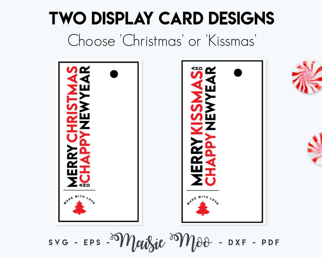 Christmas Chappy Hug & Display Cards Faux Leather Crafts for Cricut and Silhouette by Maisie Moo Design
