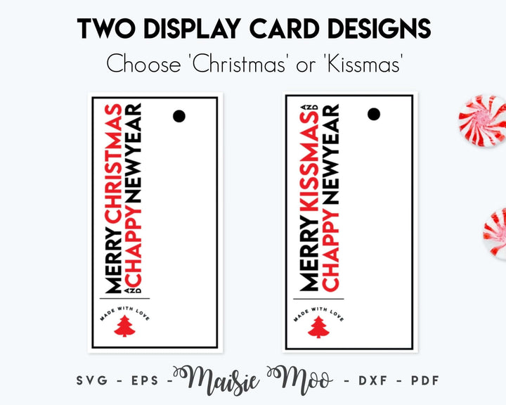 Christmas Chappy Hug & Display Cards Faux Leather Crafts for Cricut and Silhouette by Maisie Moo Design