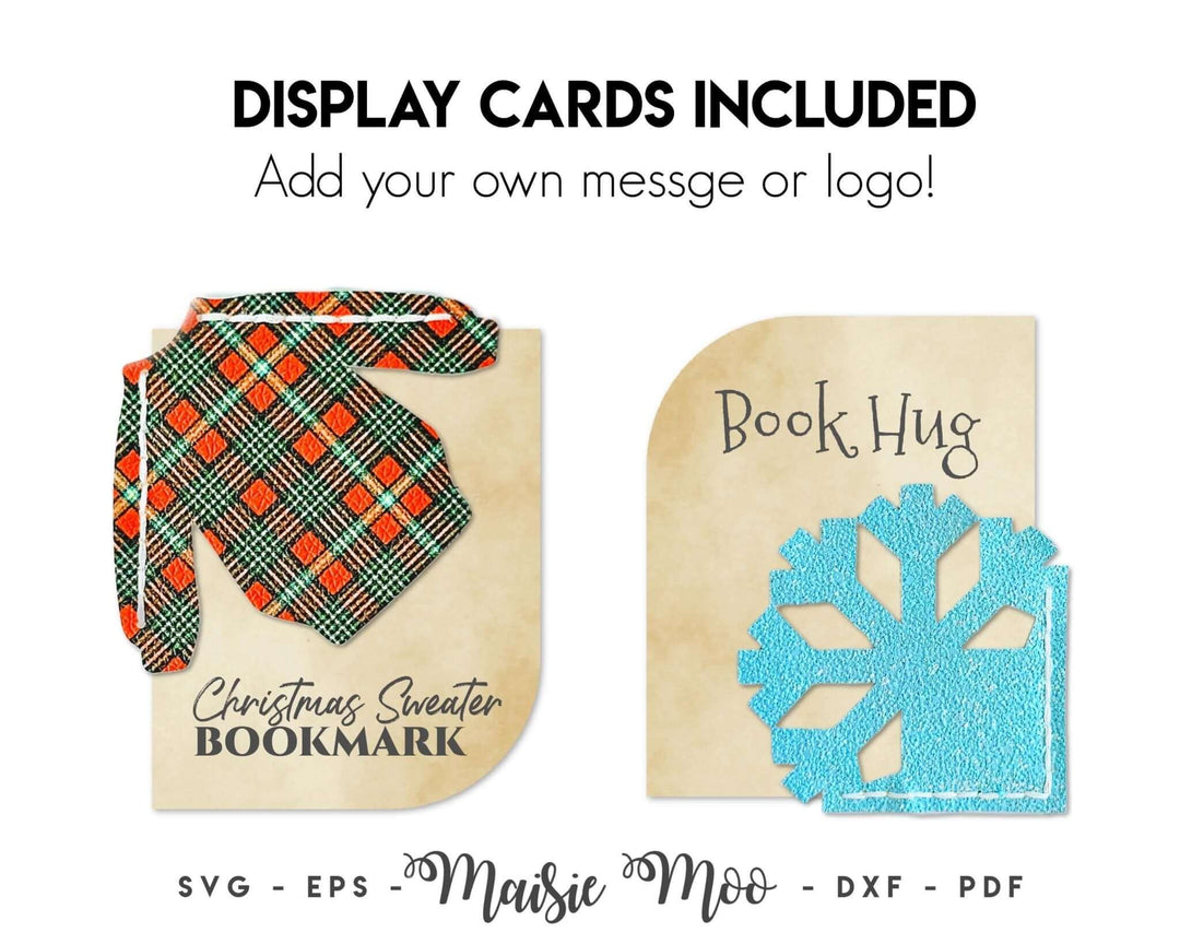 Christmas Corner Bookmarks Faux Leather Crafts for Cricut and Silhouette by Maisie Moo Design