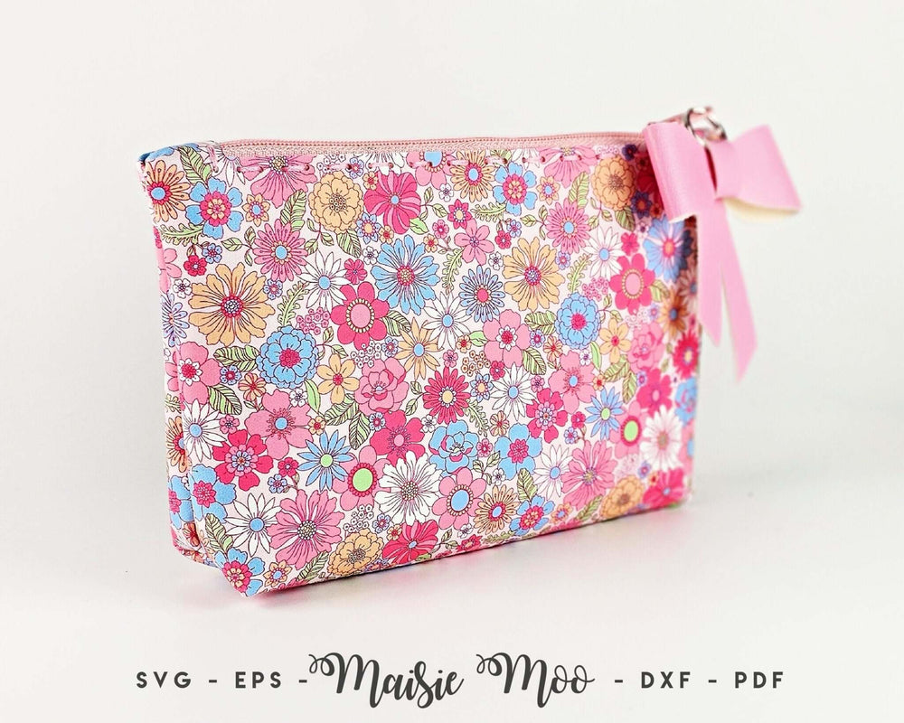The Clara Zipper Pouch Faux Leather Crafts for Cricut and Silhouette by Maisie Moo Design