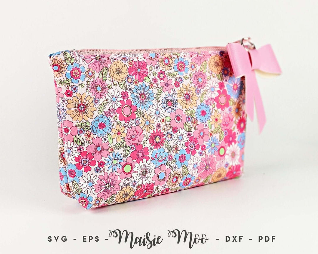 The Clara Zipper Pouch Faux Leather Crafts for Cricut and Silhouette by Maisie Moo Design