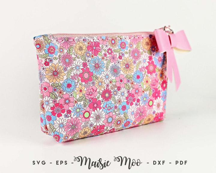 The Clara Zipper Pouch Faux Leather Crafts for Cricut and Silhouette by Maisie Moo Design
