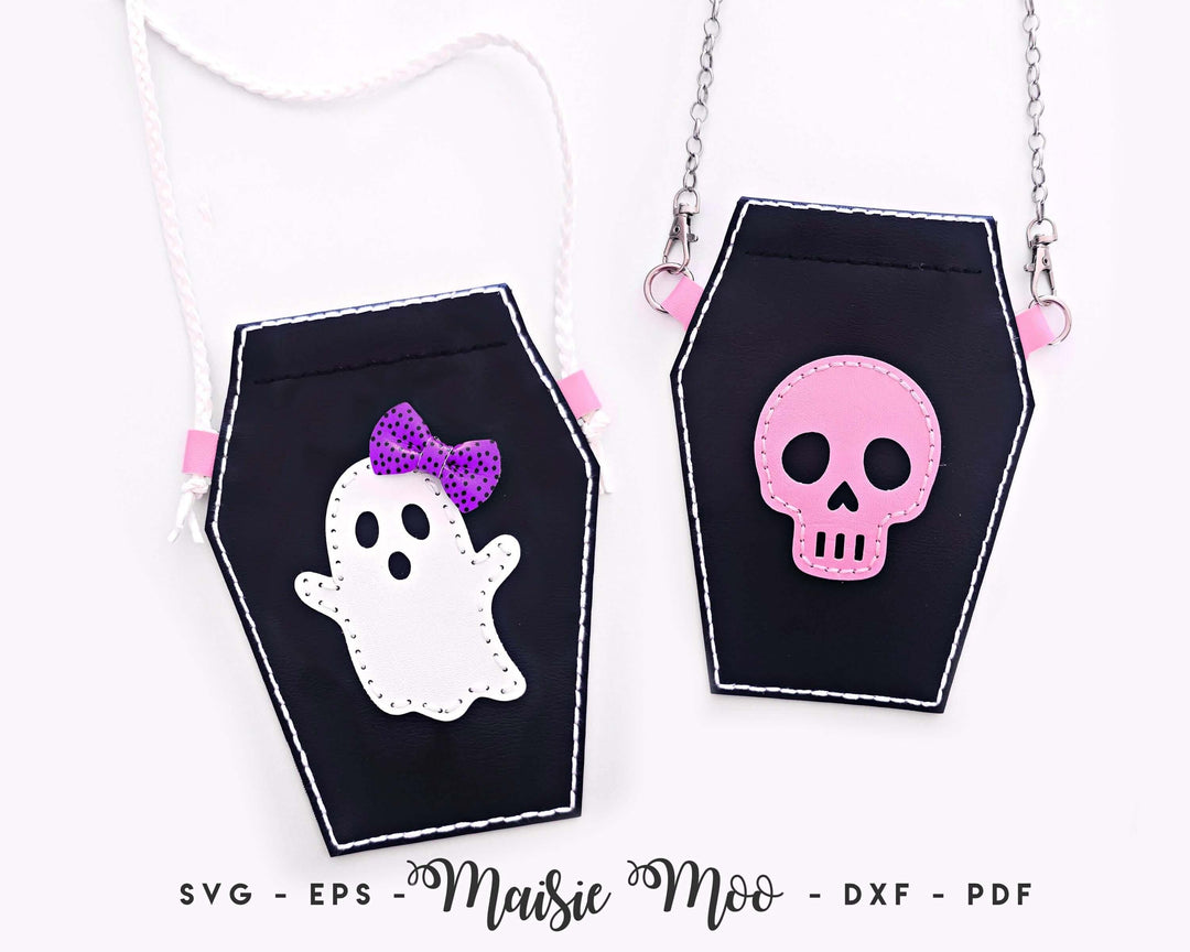 Coffin Flex Frame Purse SVG, Halloween Handbag Leather Sewing Pattern, Faux Leather Pinch Purse, DIY Snappy Snap Top Case Template