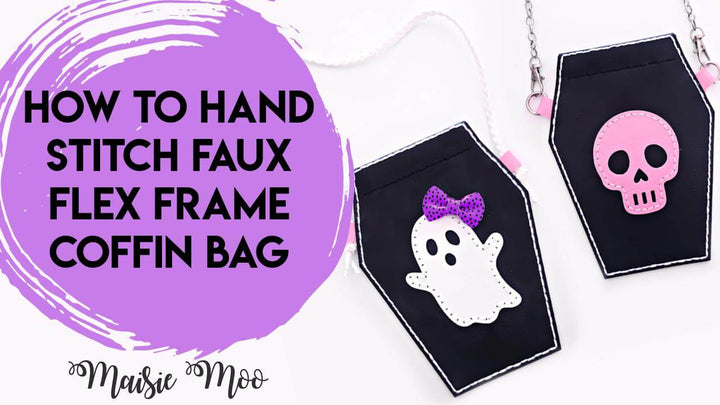 Coffin Flex Frame Purse SVG, Halloween Handbag Leather Sewing Pattern, Faux Leather Pinch Purse, DIY Snappy Snap Top Case Template