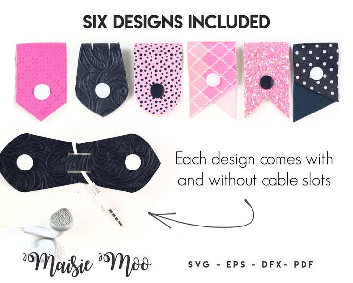 Cord Keeper SVG Mega Bundle, 24 Cable Organizer Templates with Display Cards, Cord Tidy SVG, Cable Holder SVG, Faux Leather Craft Patterns