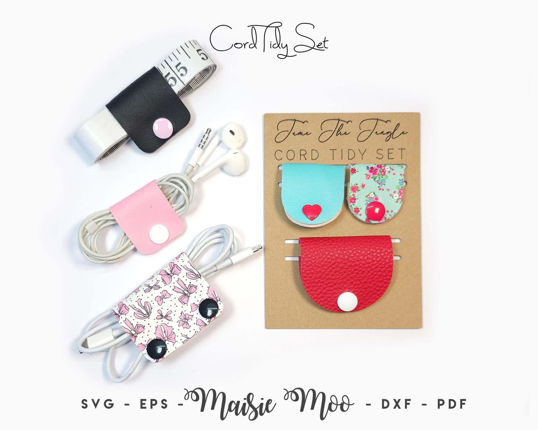 Cord Keeper SVG, Cable Organizer Leather Template, Cord Tidy SVG