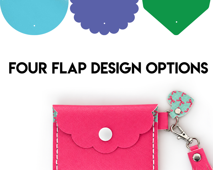 EasyStitch Keychain Card Wallet SVG Pattern | 4 Flap Styles