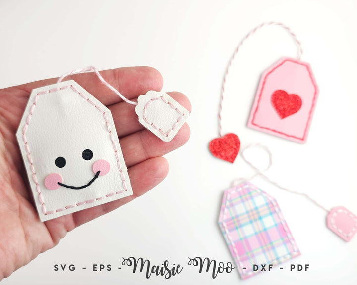 Tea Bag Bookmark SVG Template, Leather Pattern Book Lover Gift, DIY Planner Book Mark Faux Leather Crafts for Cricut Cut Files