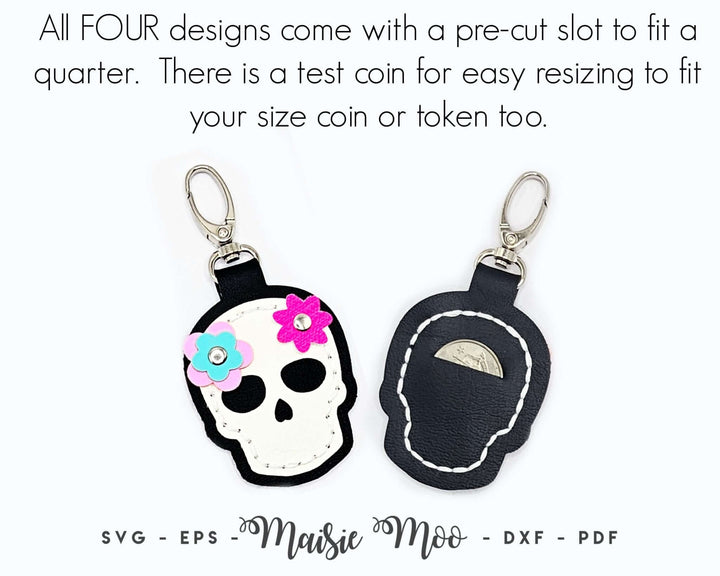 Halloween Fob Collection Faux Leather Crafts for Cricut and Silhouette by Maisie Moo Design