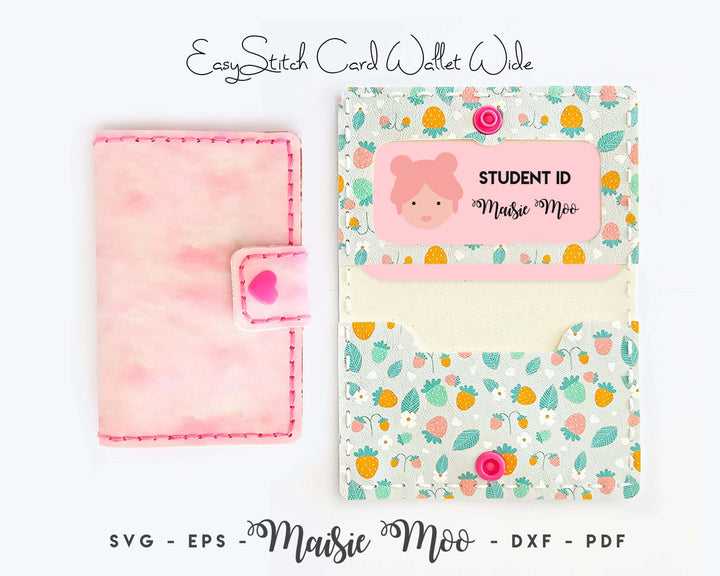 Card Wallet SVG, Card Pouch Template, Leather Pattern, Card Wallet Svg files for Cricut Cut Files Maisie Moo Handstitch Sewing Pattern