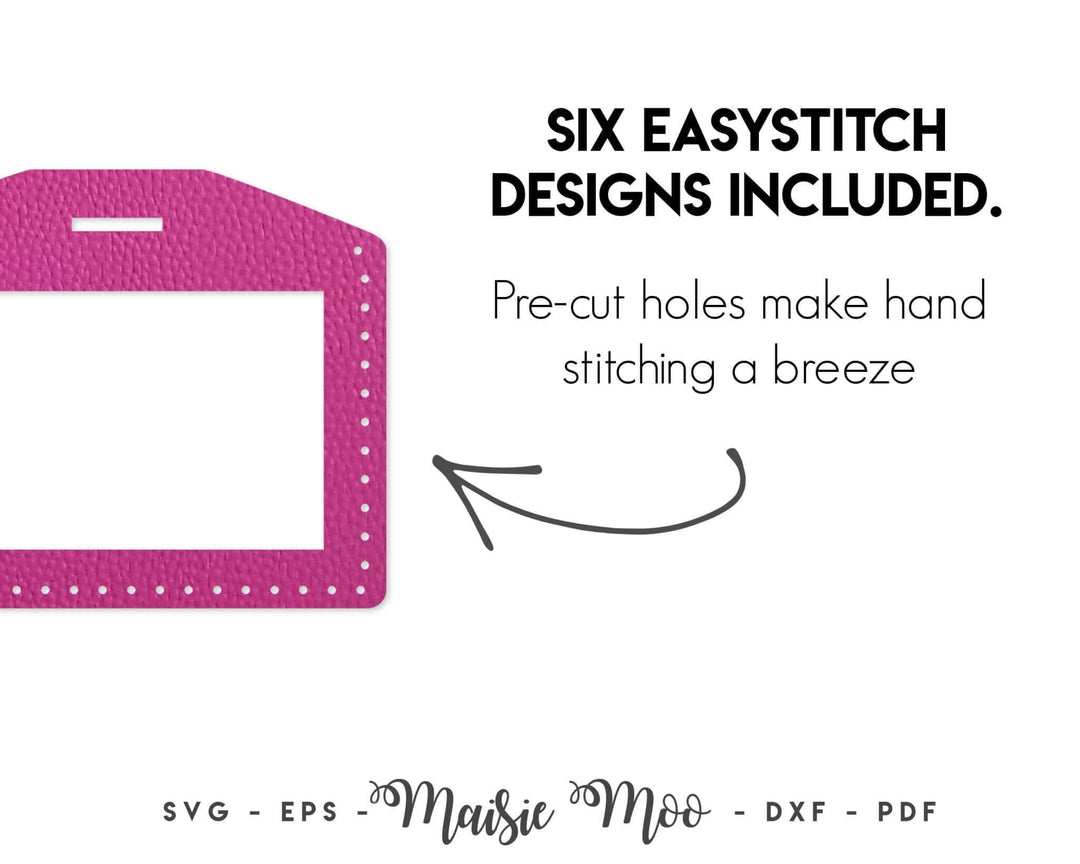 EasyStitch ID Card Cover Faux Leather Crafts for Cricut and Silhouette by Maisie Moo Design