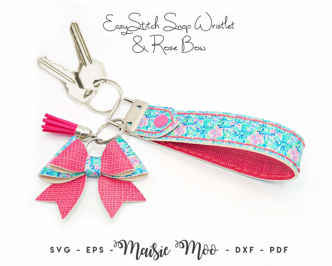 Snap Wristlet Keychain SVG, Hand Sew Holes Keychain Wrist Fob Template, Faux Leather Fob, Wristlet Cricut SVG Cut File